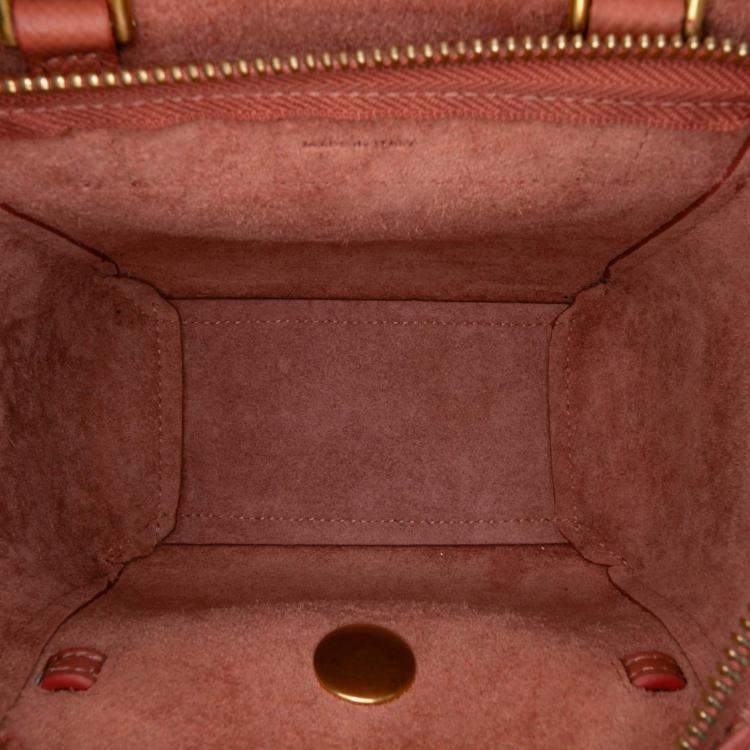 Pre Owned Celine Orange Pico Grained Calfskin Belt Bag