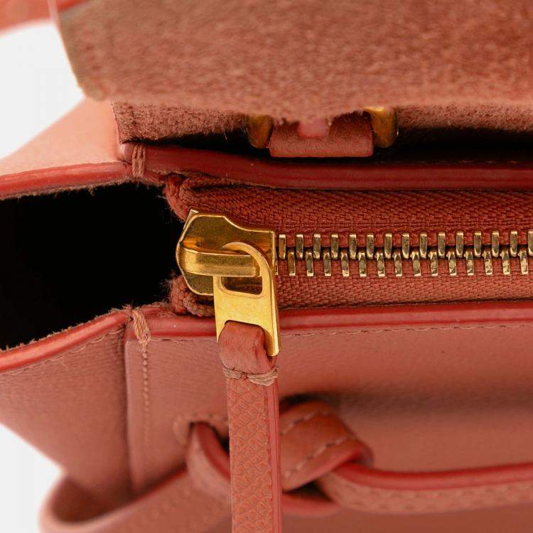 Pre Owned Celine Orange Pico Grained Calfskin Belt Bag