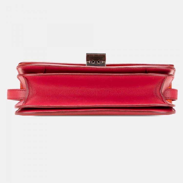 Pre Owned Celine Red Medium Calfskin Classic Box