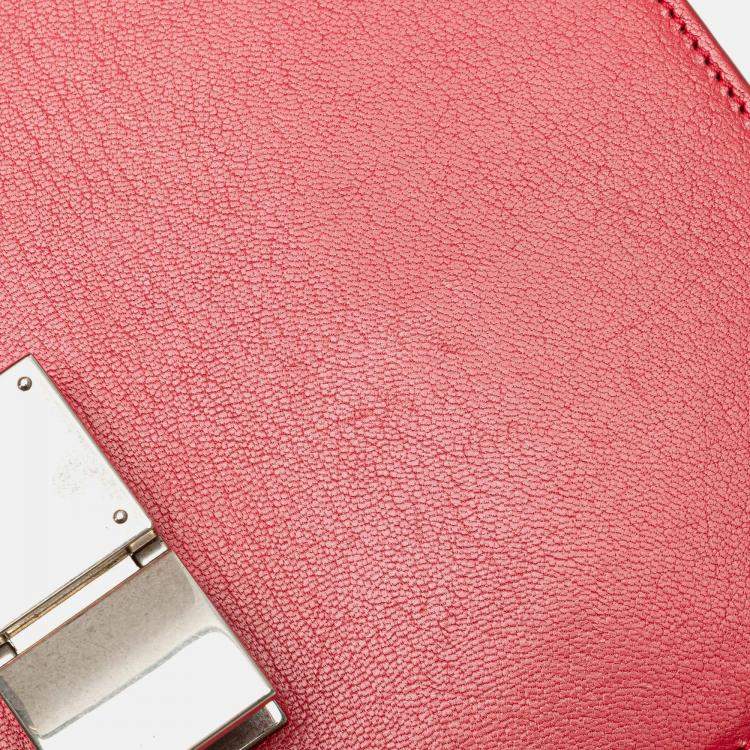 Pre Owned Celine Red Medium Calfskin Classic Box