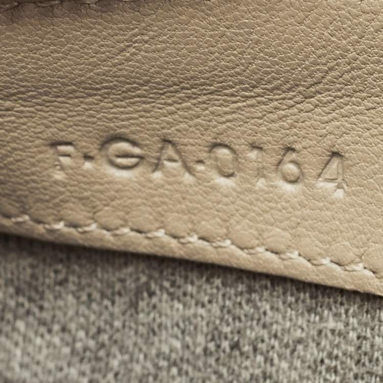 Pre Owned Celine Beige Leather Small Trio Crossbody Bag