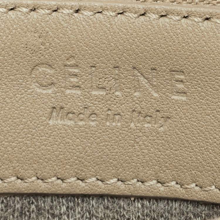 Pre Owned Celine Beige Leather Small Trio Crossbody Bag