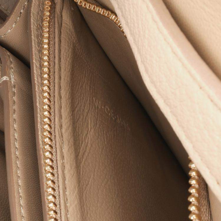 Pre Owned Celine Beige Medium Calfskin Classic Box  Shoulder Bag