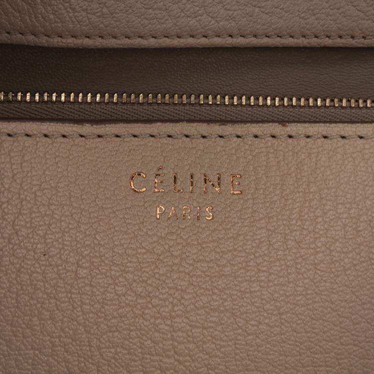 Pre Owned Celine Beige Medium Calfskin Classic Box  Shoulder Bag