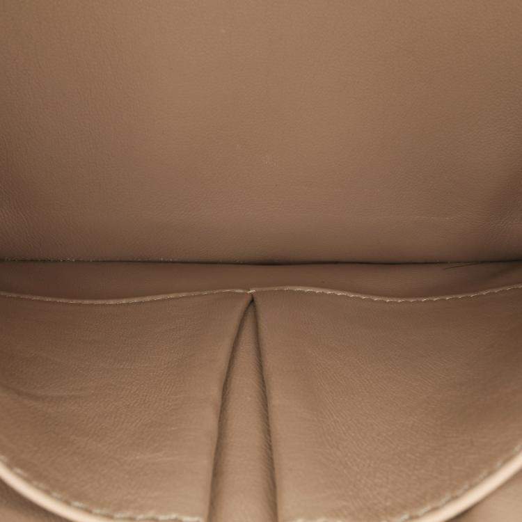 Pre Owned Celine Beige Medium Calfskin Classic Box  Shoulder Bag
