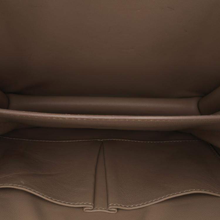 Pre Owned Celine Beige Medium Calfskin Classic Box  Shoulder Bag