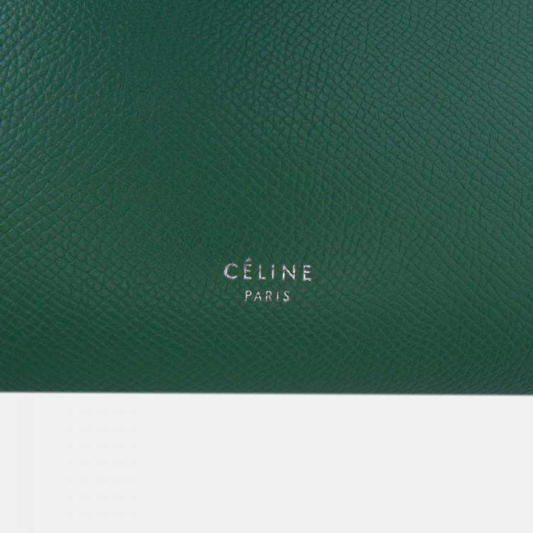 Pre Owned Celine Green Mini Grained Calfskin Belt Bag