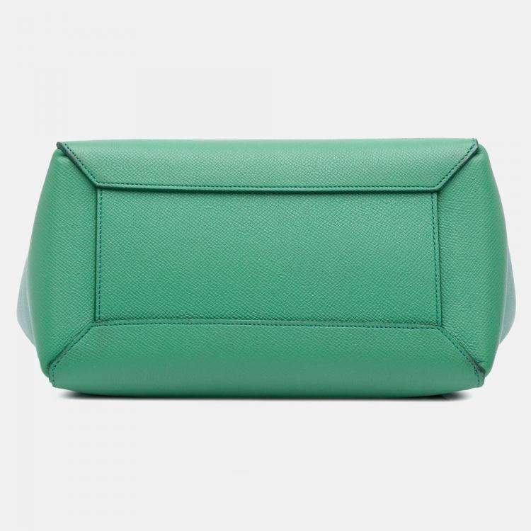 Pre Owned Celine Green Mini Grained Calfskin Belt Bag