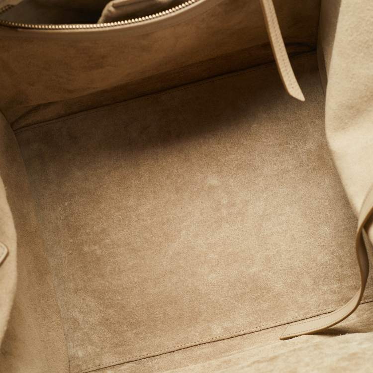 Pre Owned Celine Beige Leather Medium Phantom Luggage Tote