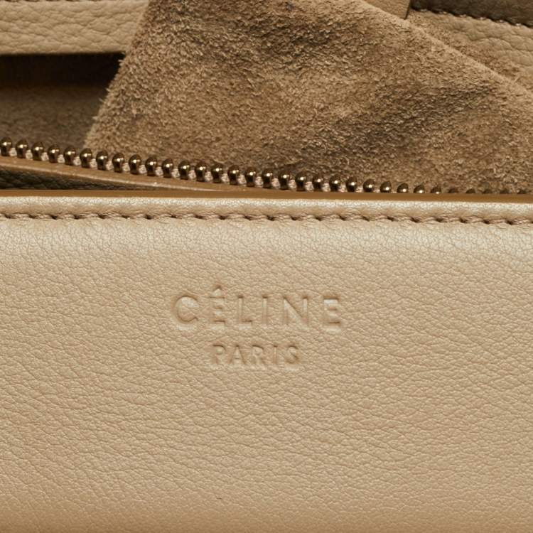 Pre Owned Celine Beige Leather Medium Phantom Luggage Tote