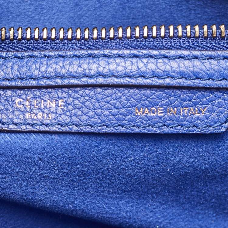 Pre Owned Celine Blue Leather Micro Luggage Tote