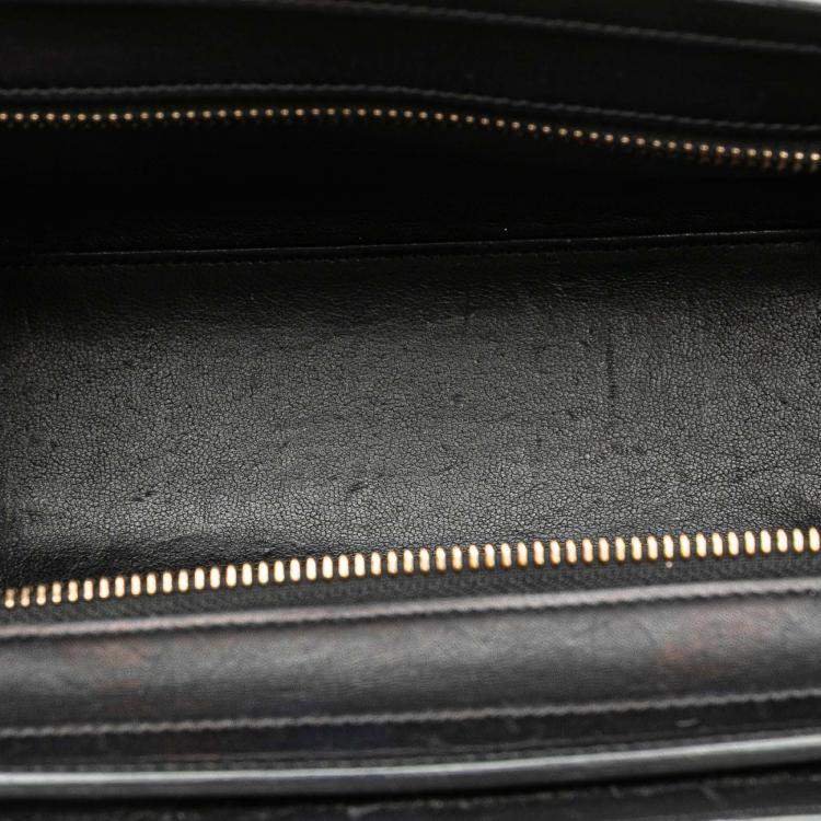Pre Owned Celine Beige Black Nano Tricolor Nubuck and Calfskin Luggage Tote