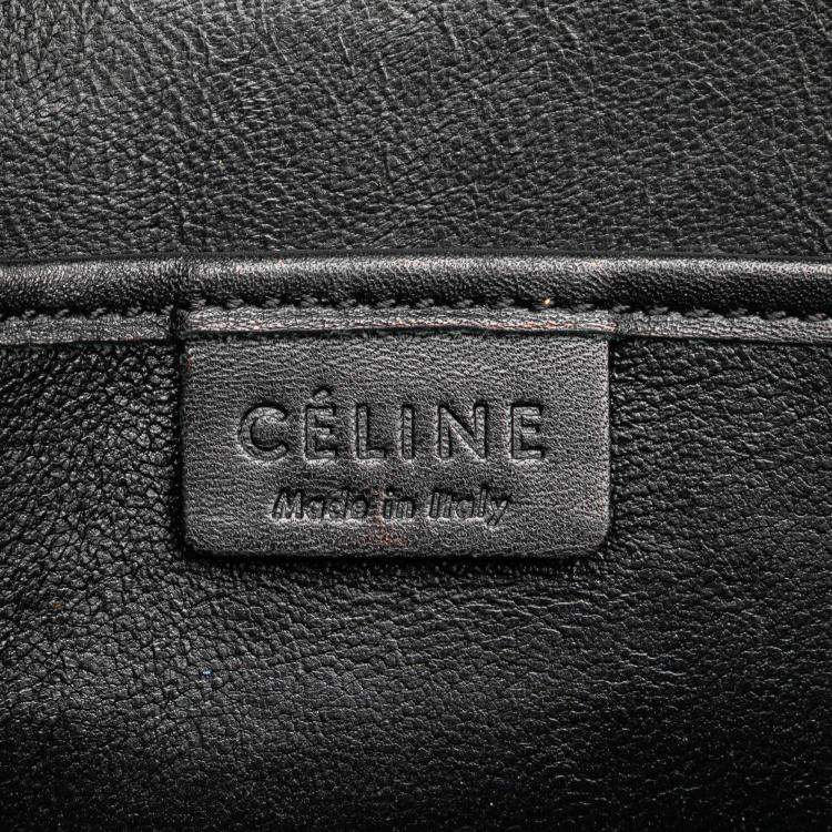 Pre Owned Celine Beige Black Nano Tricolor Nubuck and Calfskin Luggage Tote