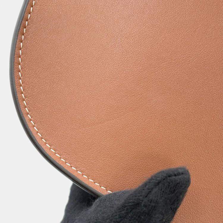 Pre Owned Celine Cuir Folco Triomphe Shoulder Bag Tan Calf Leather