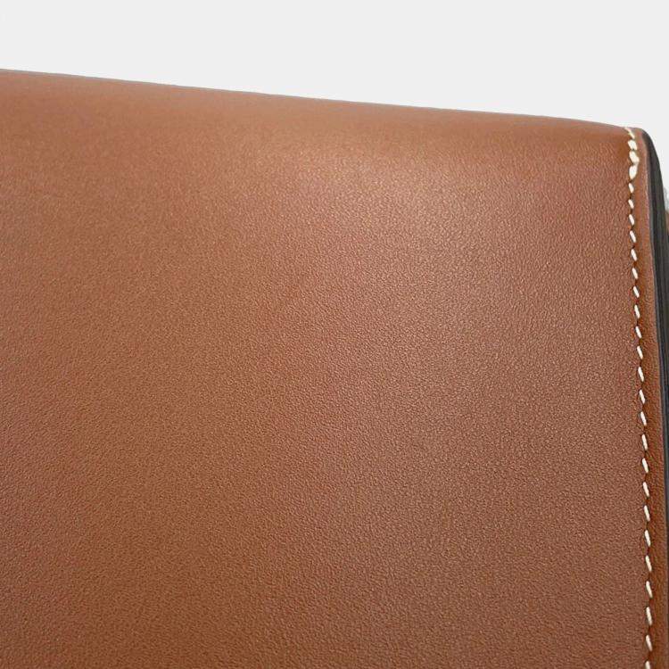 Pre Owned Celine Cuir Folco Triomphe Shoulder Bag Tan Calf Leather