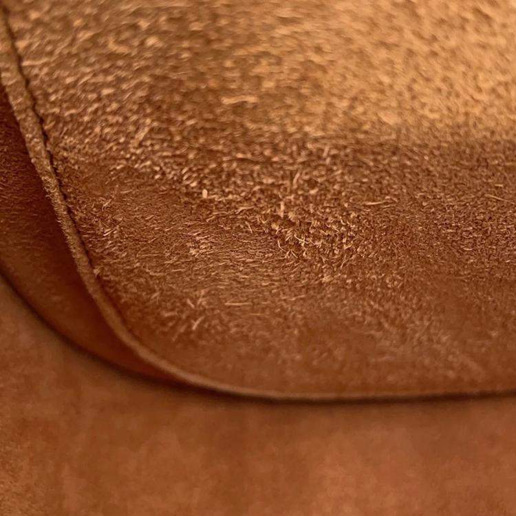 Pre Owned Celine Cuir Folco Triomphe Shoulder Bag Tan Calf Leather