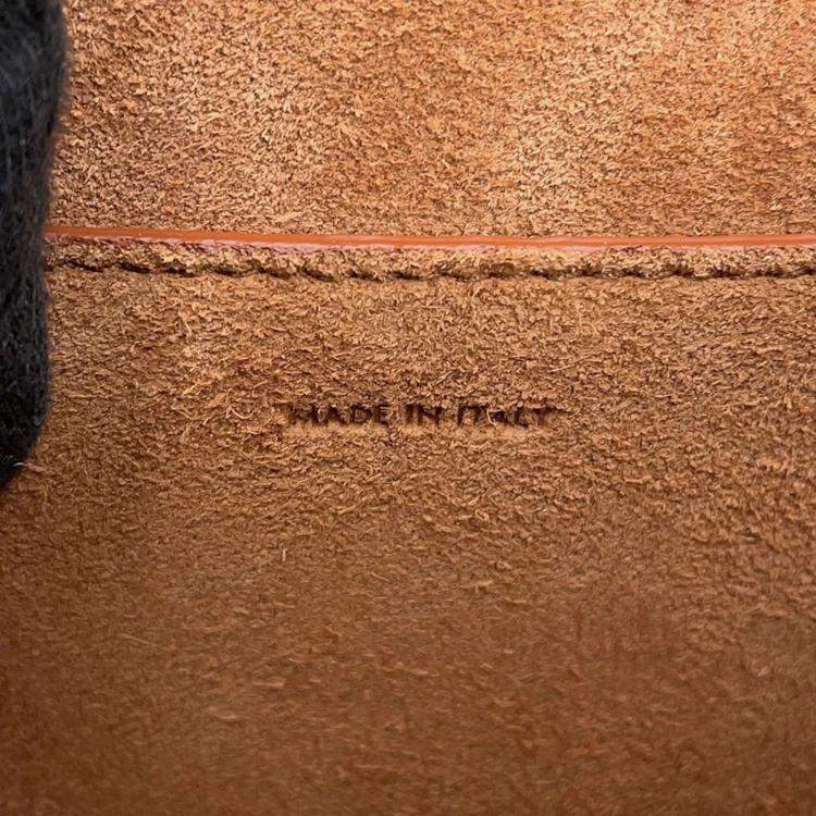 Pre Owned Celine Cuir Folco Triomphe Shoulder Bag Tan Calf Leather