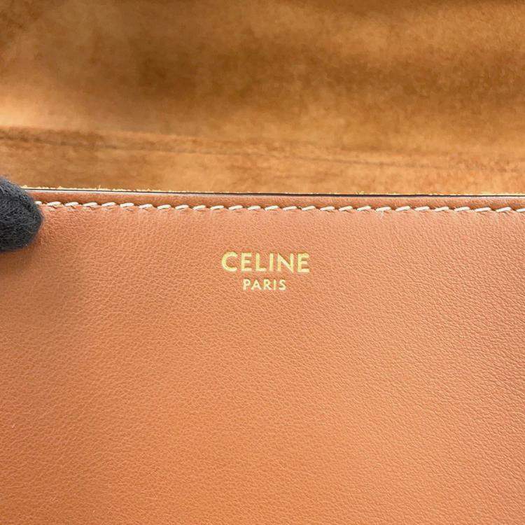Pre Owned Celine Teen Soft 16 Tan Leather Shoulder Bag