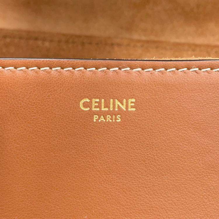 Pre Owned Celine Teen Soft 16 Tan Leather Shoulder Bag