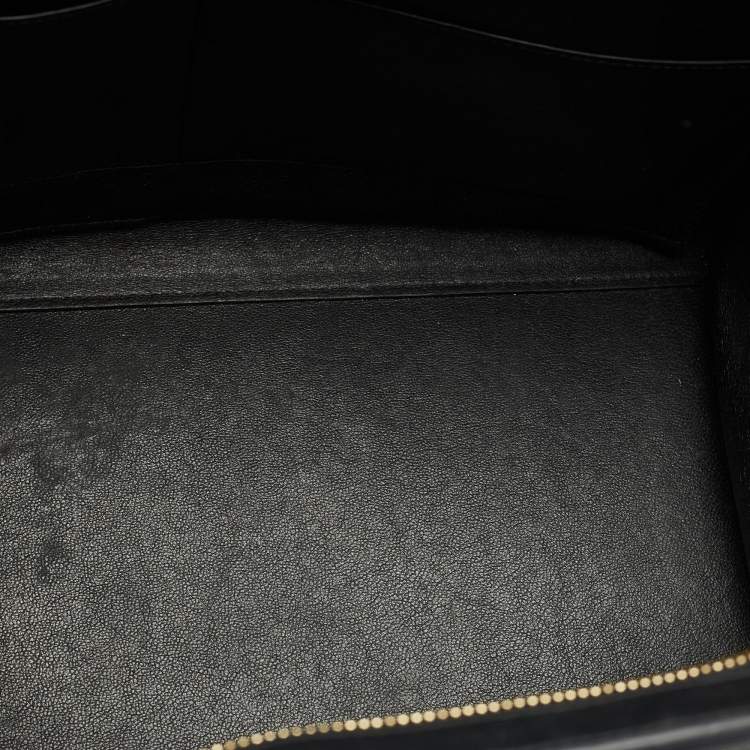 Pre Owned Celine Tri Color Leather and Canvas Medium Trapeze Bag