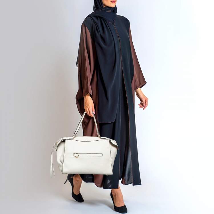 Pre Owned Celine White Leather Small Ring Satchel