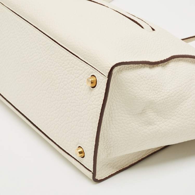 Pre Owned Celine White Leather Small Ring Satchel