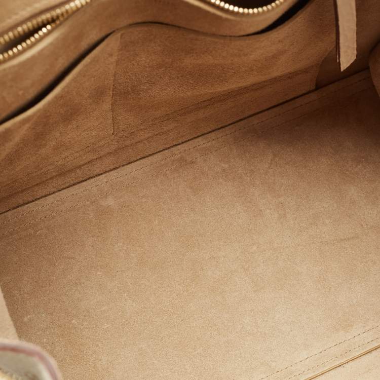 Pre Owned Celine White Leather Small Ring Satchel