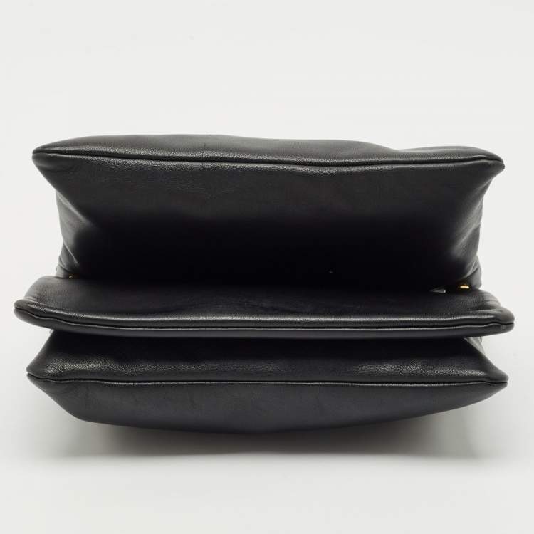 Pre Owned Céline Black Leather Large Trio Crossbody Bag