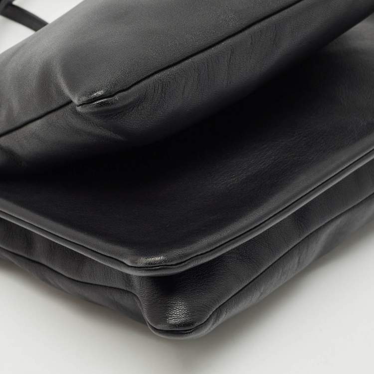 Pre Owned Céline Black Leather Large Trio Crossbody Bag