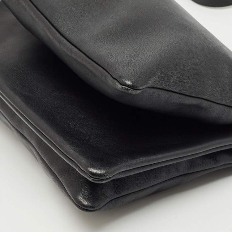 Pre Owned Céline Black Leather Large Trio Crossbody Bag