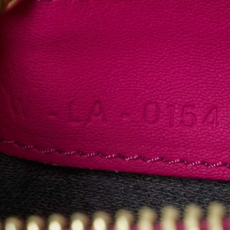 Pre Owned Celine Fuchsia Leather Small Trio Crossbody Bag