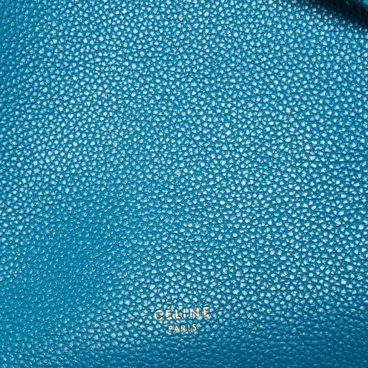 Pre Owned Celine Blue Leather Small Seau Sangle Bucket Bag