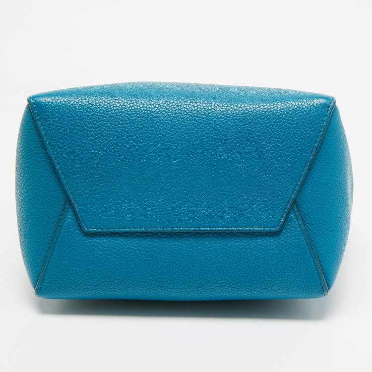 Pre Owned Celine Blue Leather Small Seau Sangle Bucket Bag