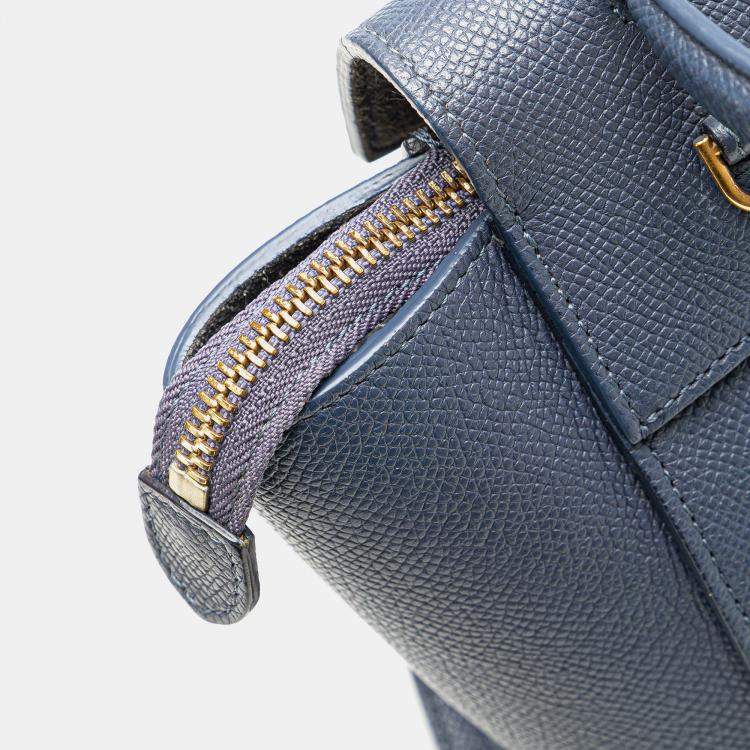 Pre Owned Celine Blue Nano Grained Calfskin Belt Bag