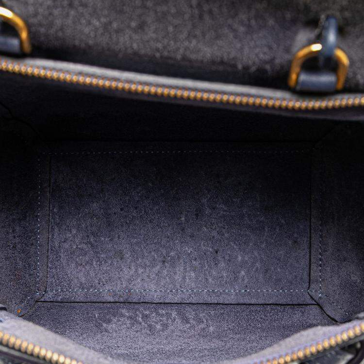 Pre Owned Celine Blue Nano Grained Calfskin Belt Bag