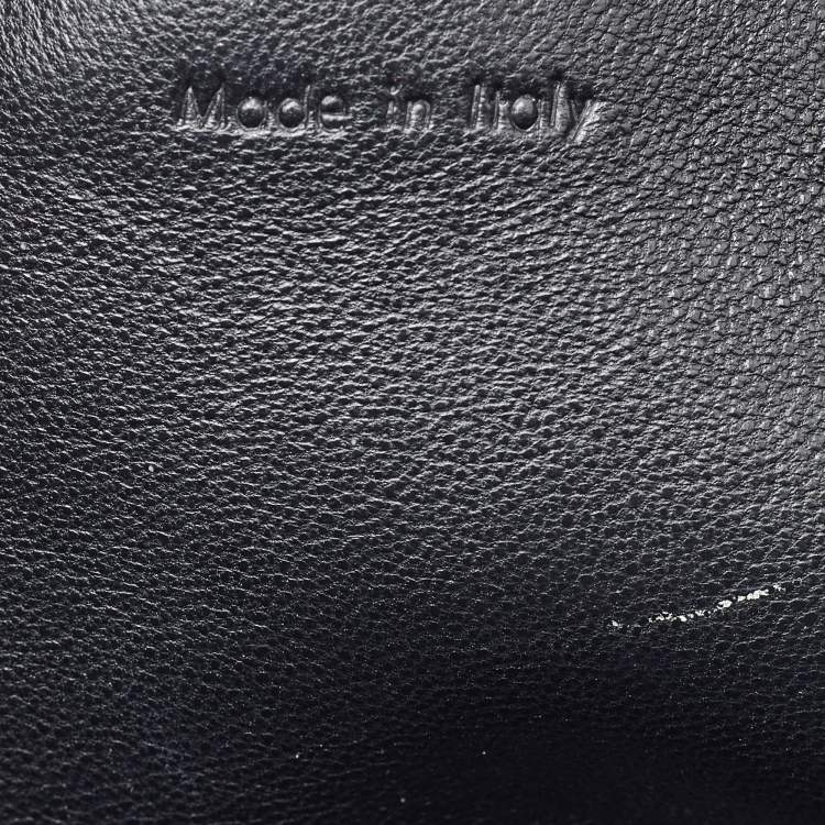 Pre Owned Celine Black/Orange Calf Hair and Leather Medium Edge Top Handle Bag