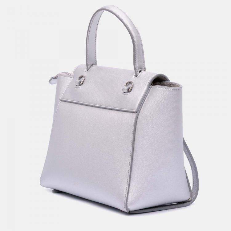 Pre Owned Celine Grey Nano Laminated Calfskin Belt Bag