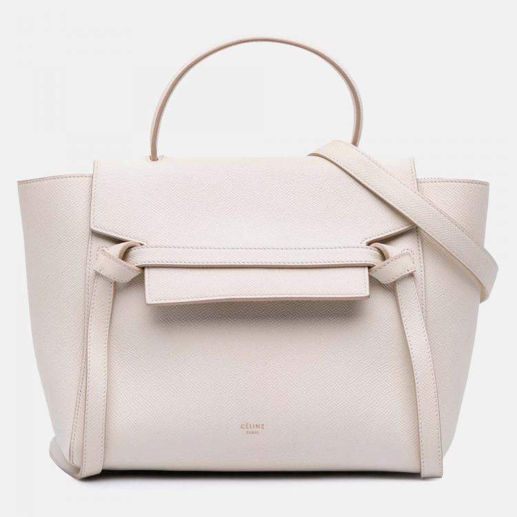 Pre Owned Celine Beige Micro Grained Calfskin Belt Bag