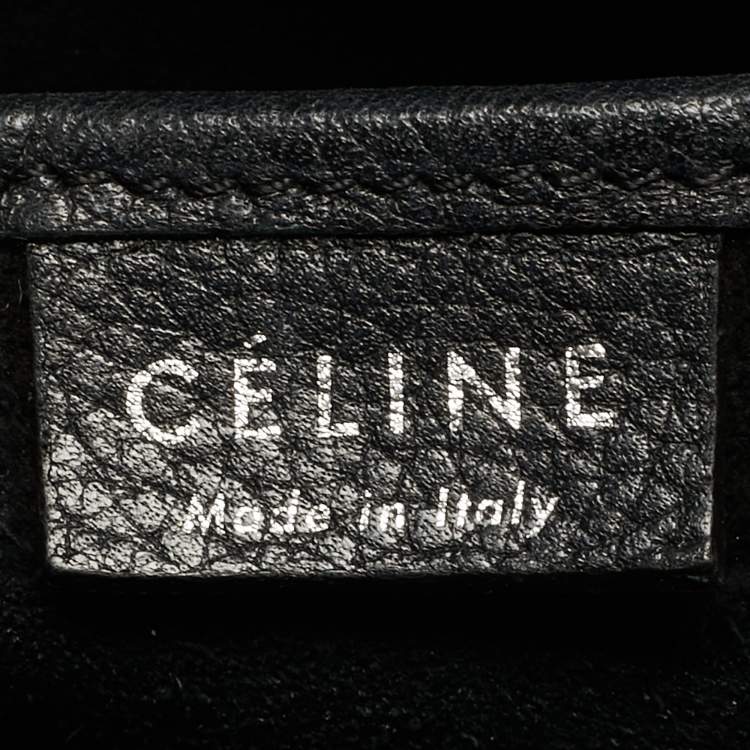 Pre Owned Celine Black Leather Nano Luggage Tote