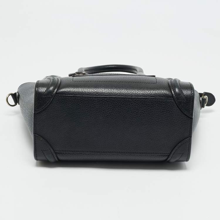 Pre Owned Celine Black Leather Nano Luggage Tote