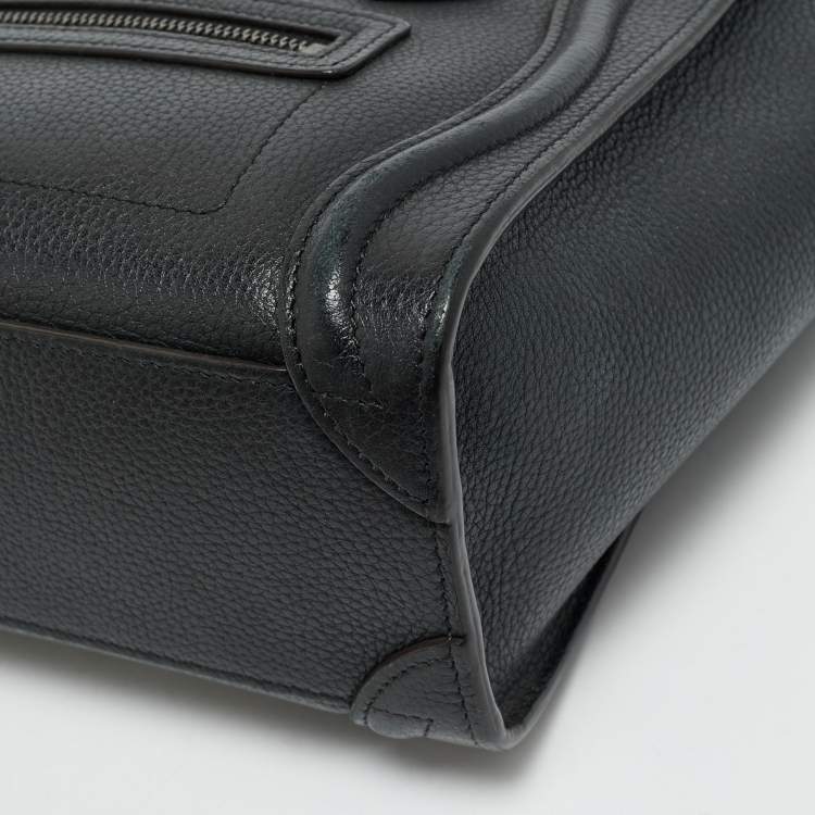 Pre Owned Celine Black Leather Nano Luggage Tote