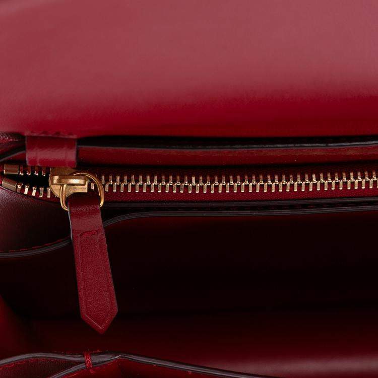 Pre Owned Celine Red Medium Calfskin Classic Box