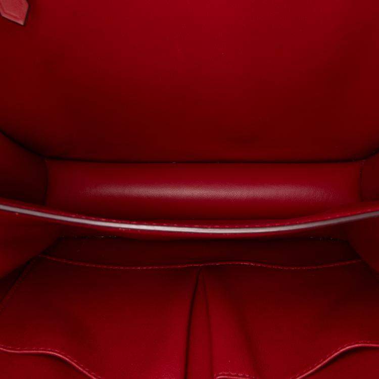 Pre Owned Celine Red Medium Calfskin Classic Box