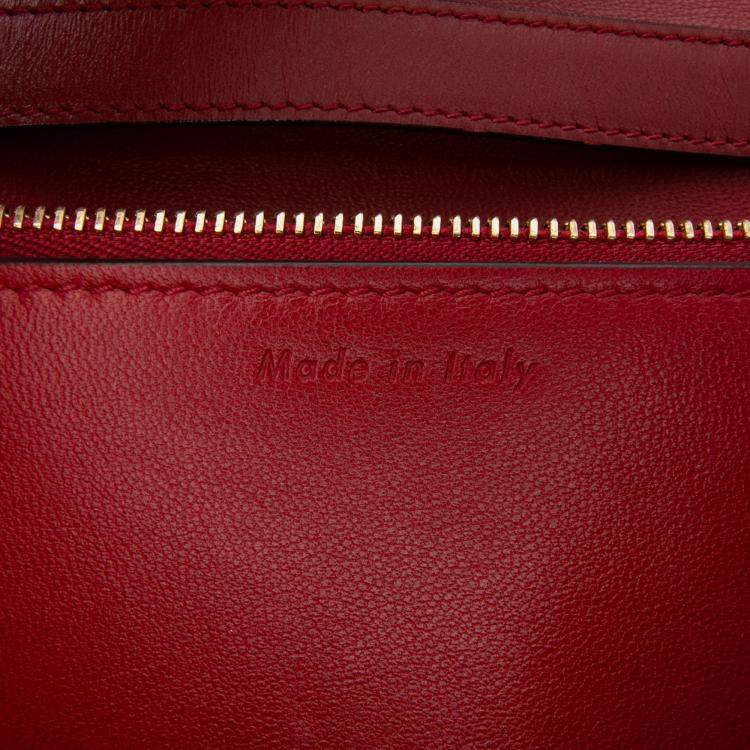 Pre Owned Celine Red Medium Calfskin Classic Box