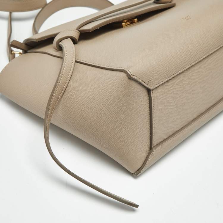 Pre Owned Celine Beige Leather Micro Belt Bag
