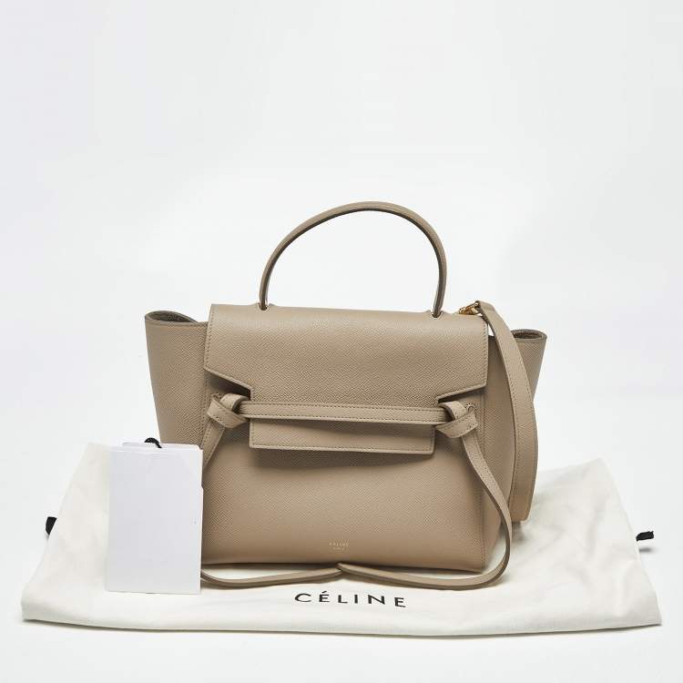 Pre Owned Celine Beige Leather Micro Belt Bag