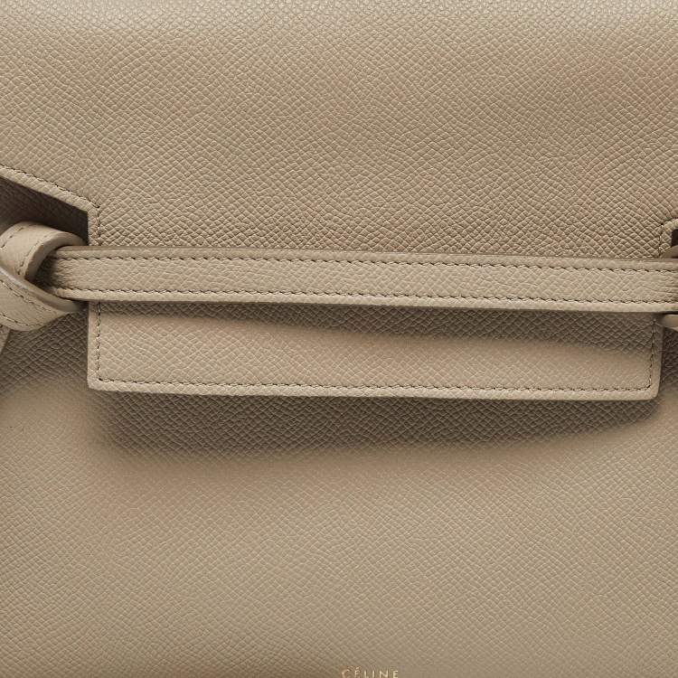 Pre Owned Celine Beige Leather Micro Belt Bag