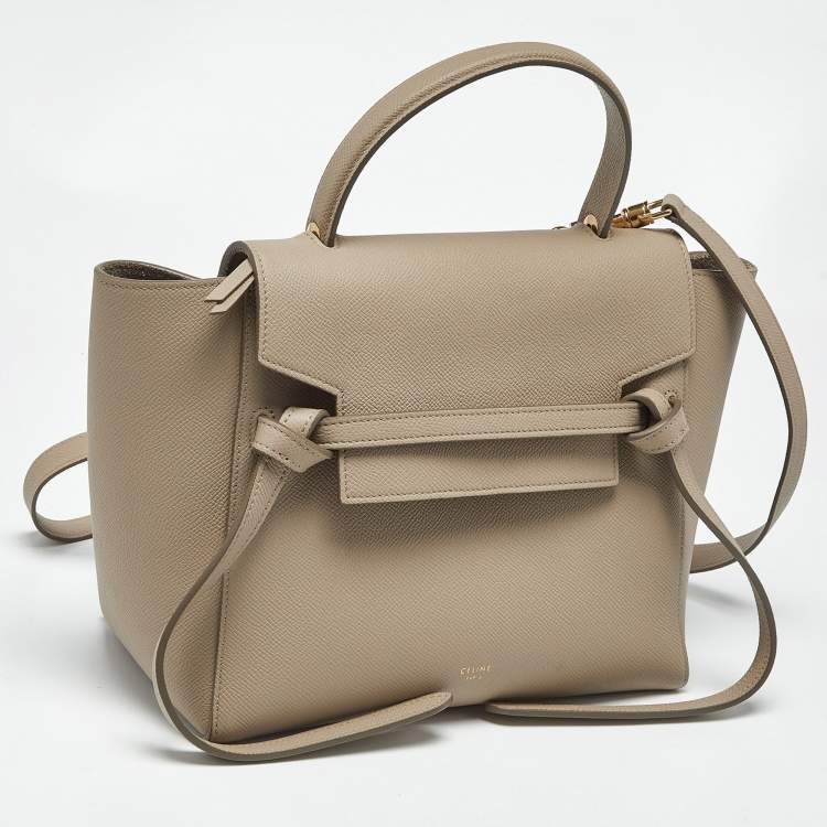Pre Owned Celine Beige Leather Micro Belt Bag