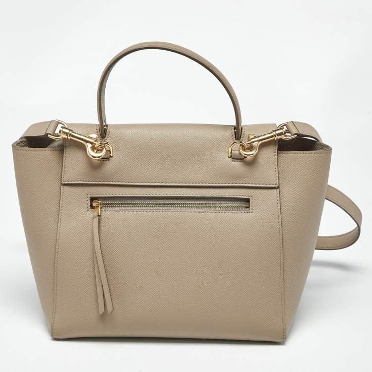 Pre Owned Celine Beige Leather Micro Belt Bag