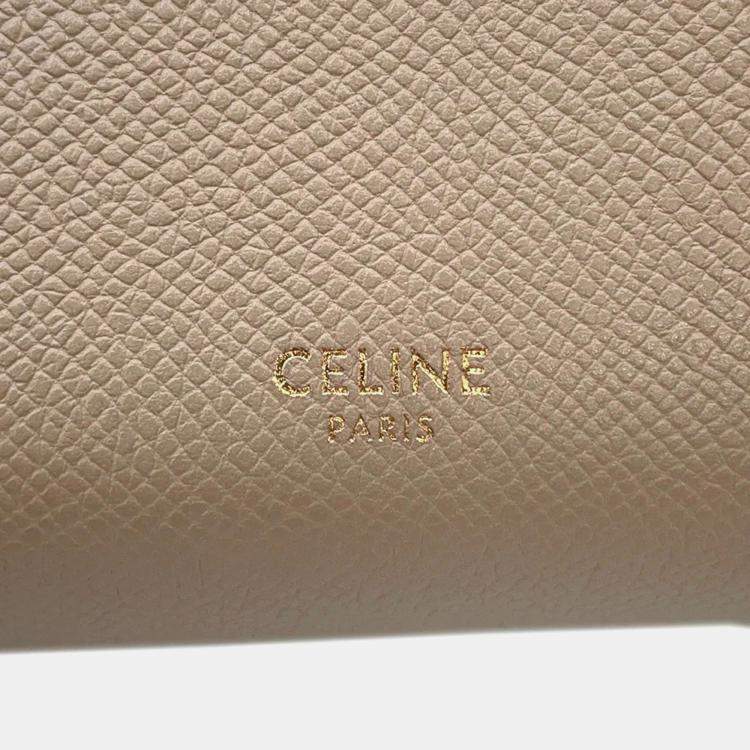 Pre Owned Celine Belt Bag Nano Beige Leather Top Handle Bag